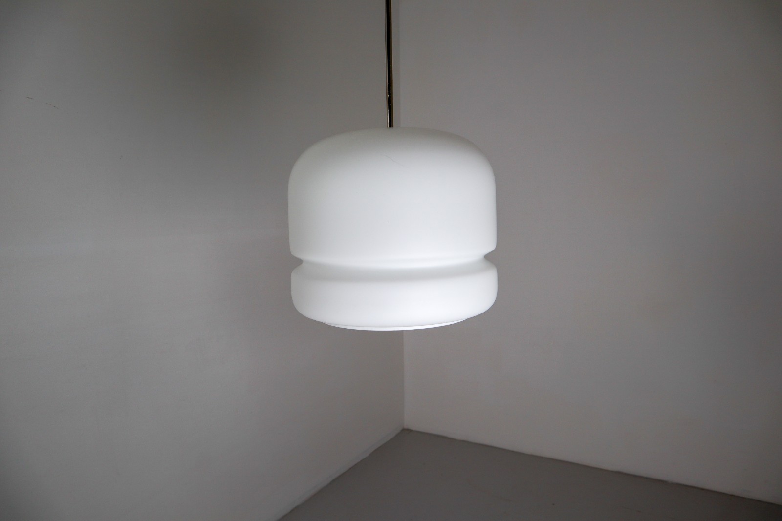 10 Elegant Opaline Midcentury Opaline Glass Pendant , 1960s Mid-20th century