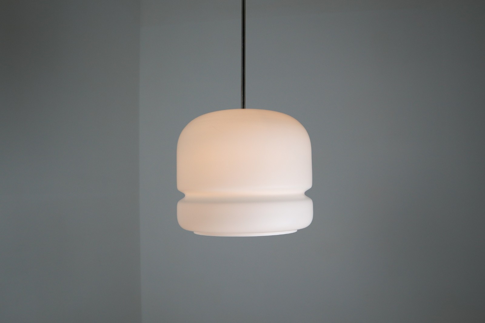 10 Elegant Opaline Midcentury Opaline Glass Pendant , 1960s Mid-20th century