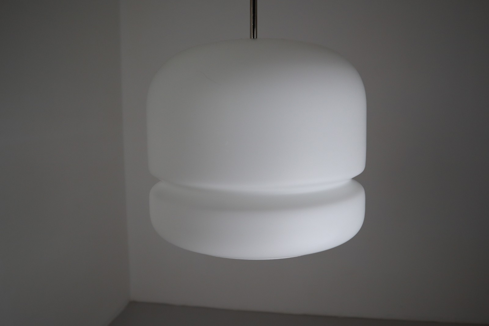 10 Elegant Opaline Midcentury Opaline Glass Pendant , 1960s Mid-20th century