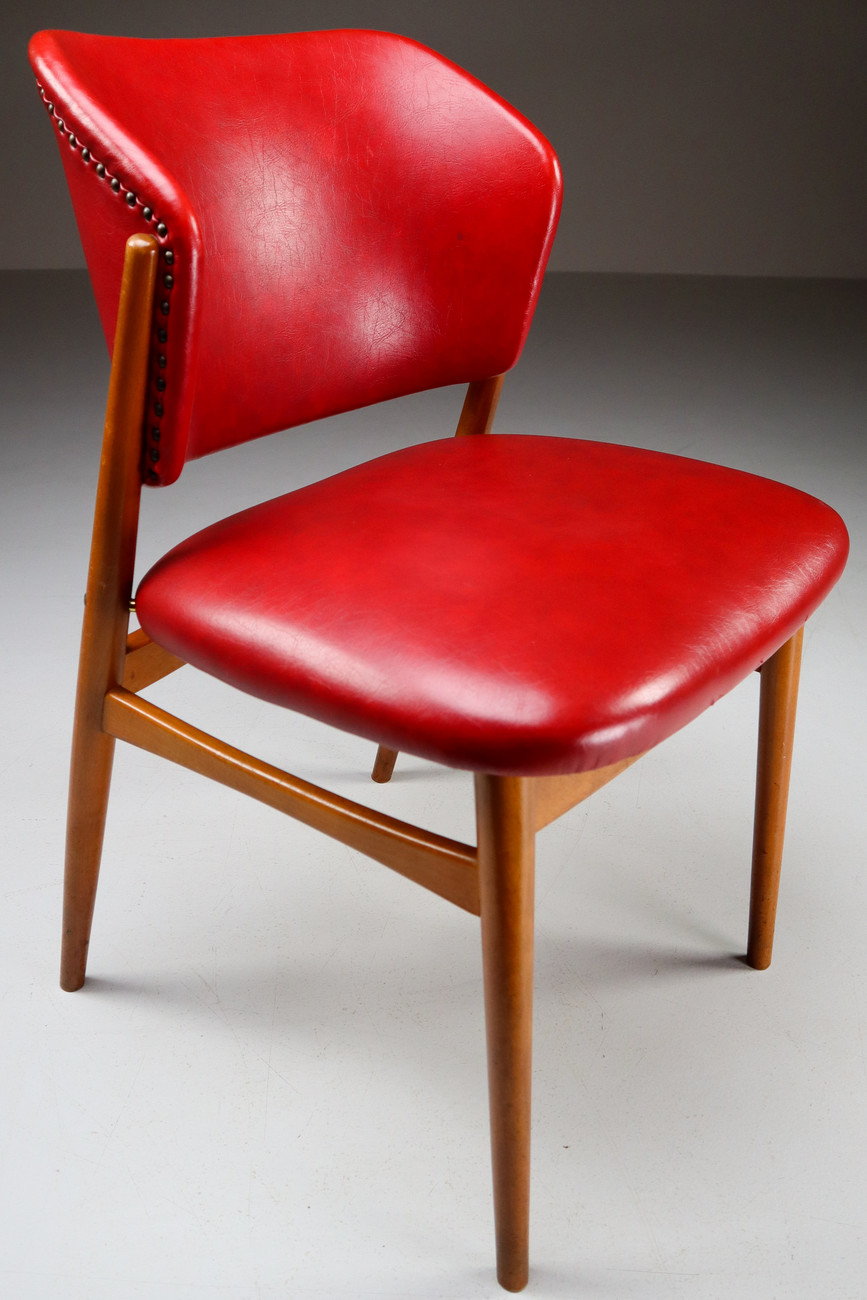 Red mid century chair deals