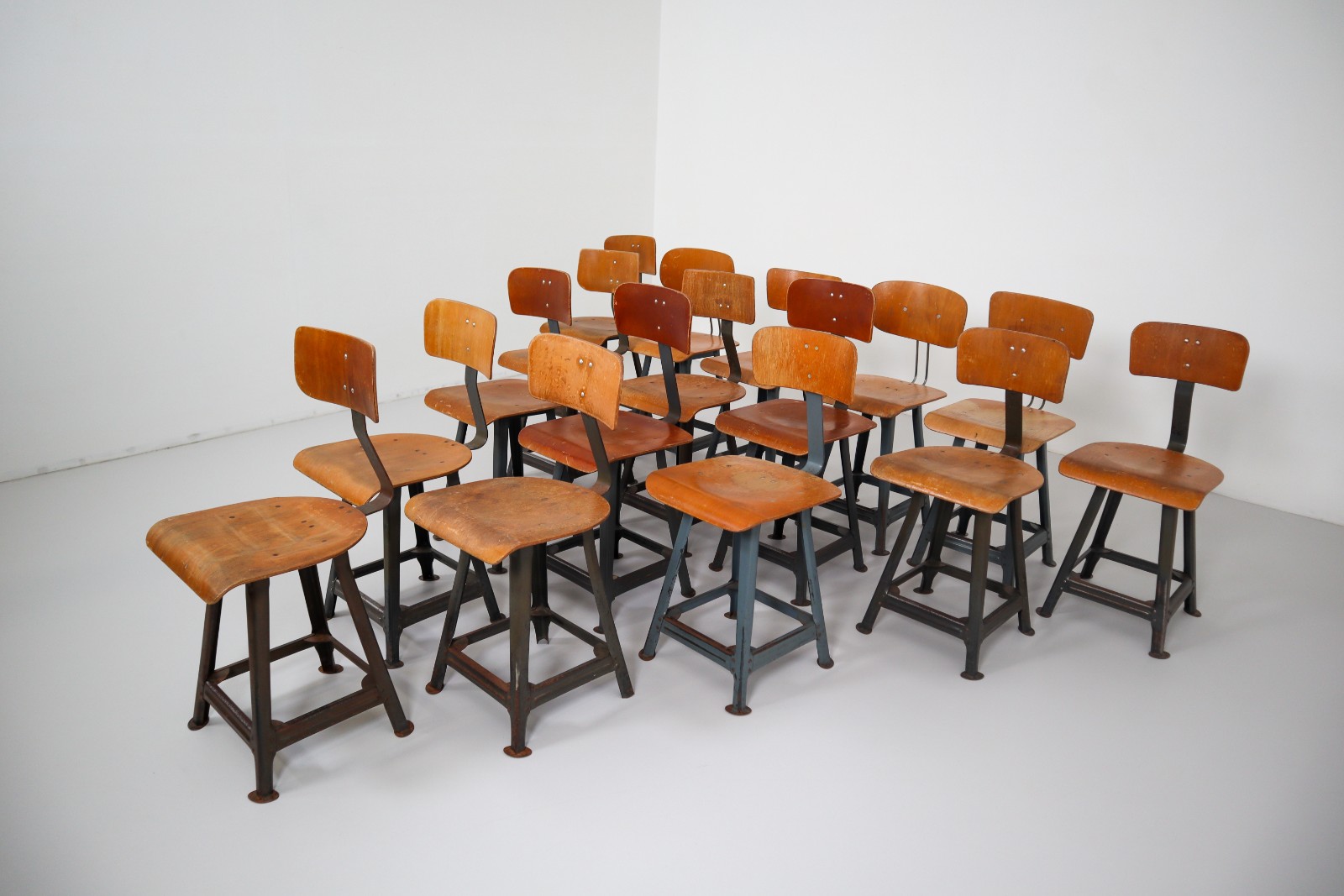 16 German Industrial Chairs 1950