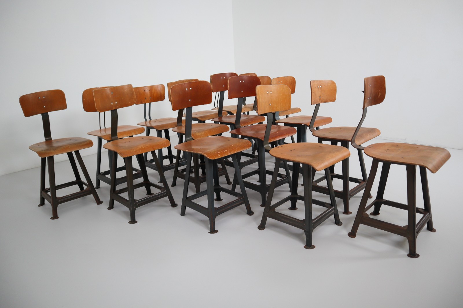 16 German Industrial Chairs 1950