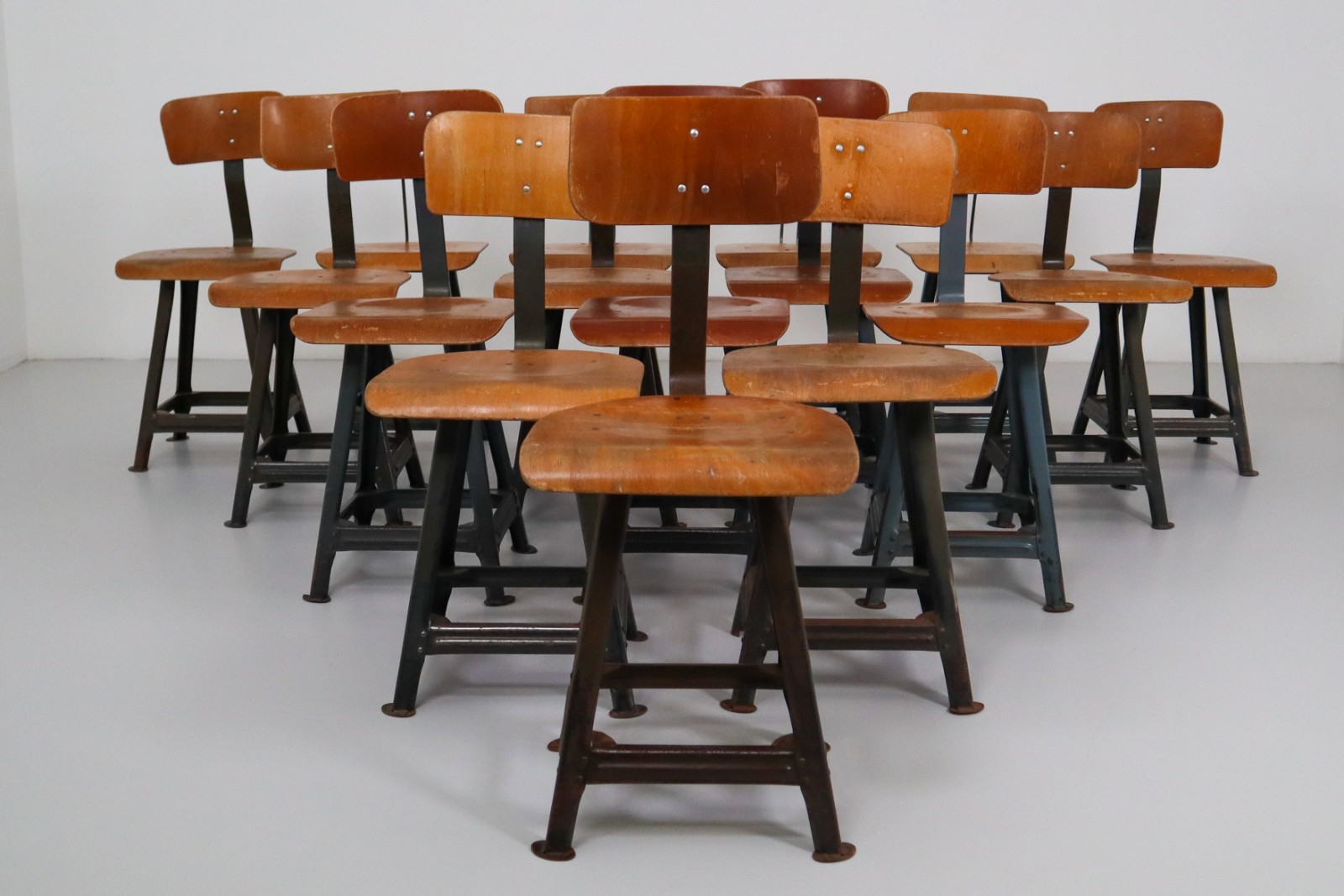 16 German Industrial Chairs 1950