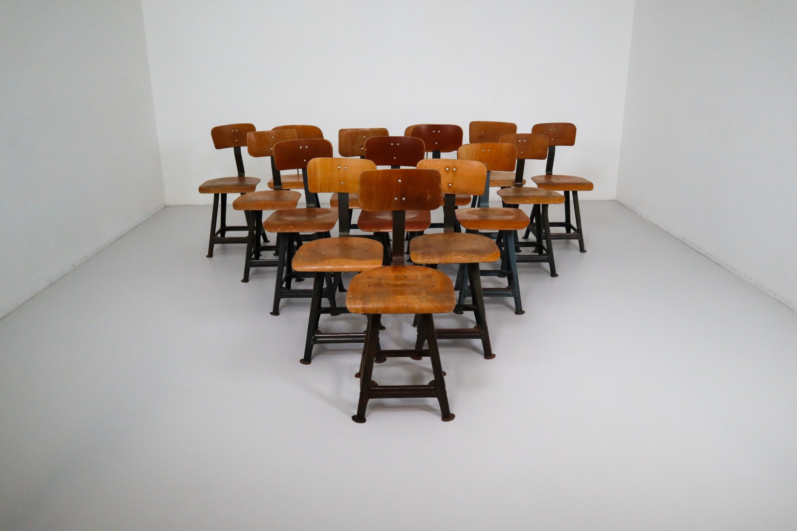 16 German Industrial Chairs 1950