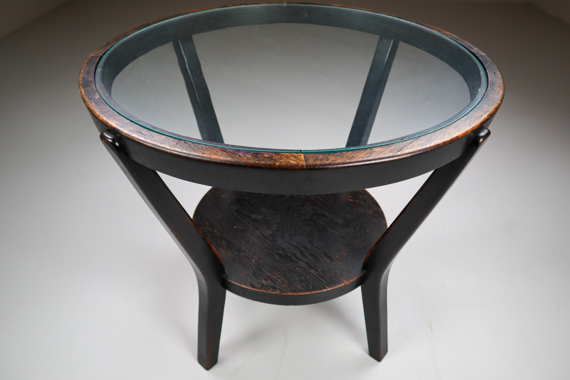 1930s Round Art Deco Side Tables by Jindrich Halabala Early-20th century