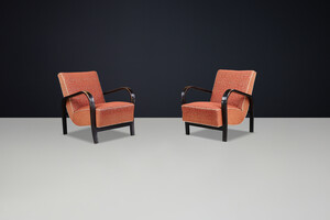 1940s Bentwood Armchairs by Koželka & Kropáček with Original Upholstery – Prague Mid-20th century