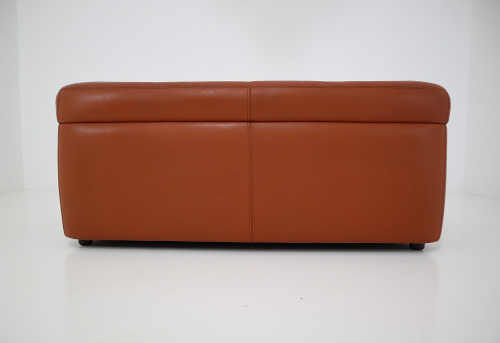 1970s Durlet Cognac Buffalo Neck-Leather Sofa