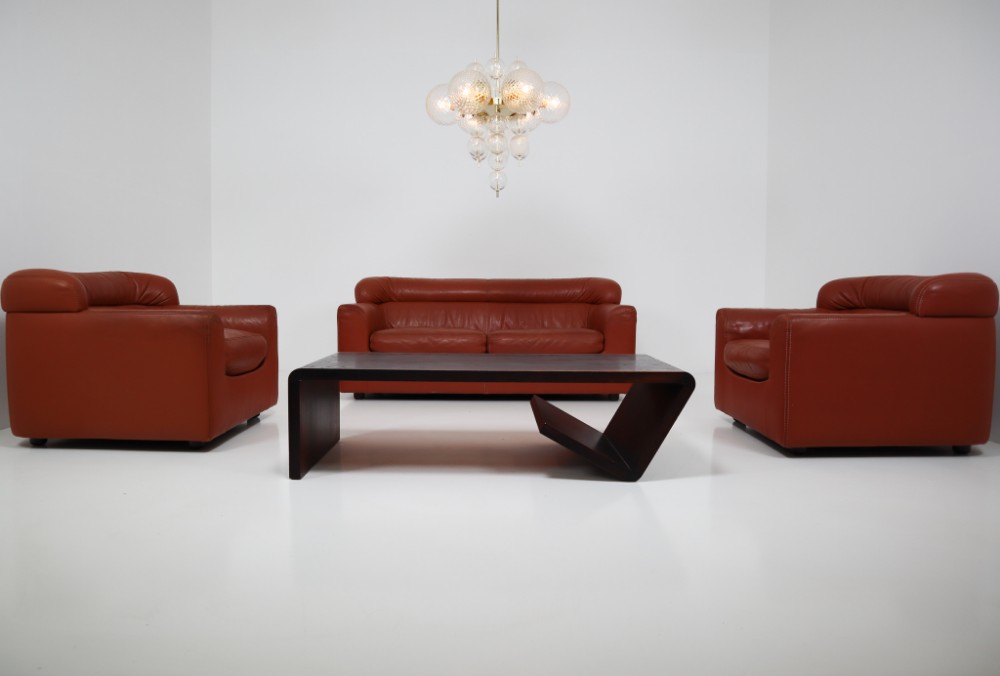 1970s Durlet Cognac Buffalo Neck-Leather Sofa