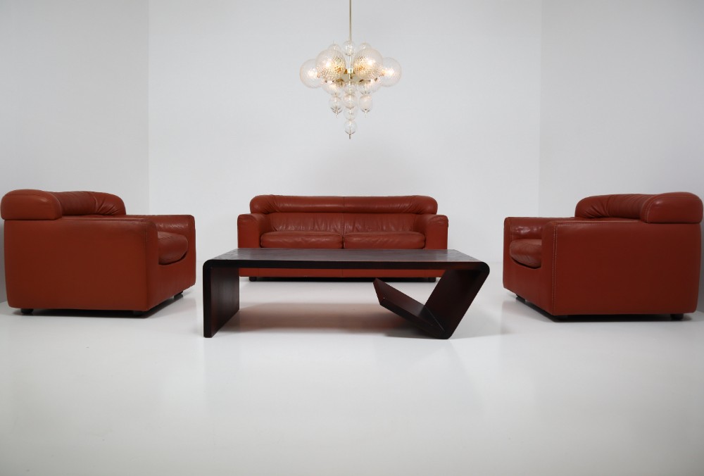 1970s Durlet Cognac Buffalo Neck-Leather Sofa