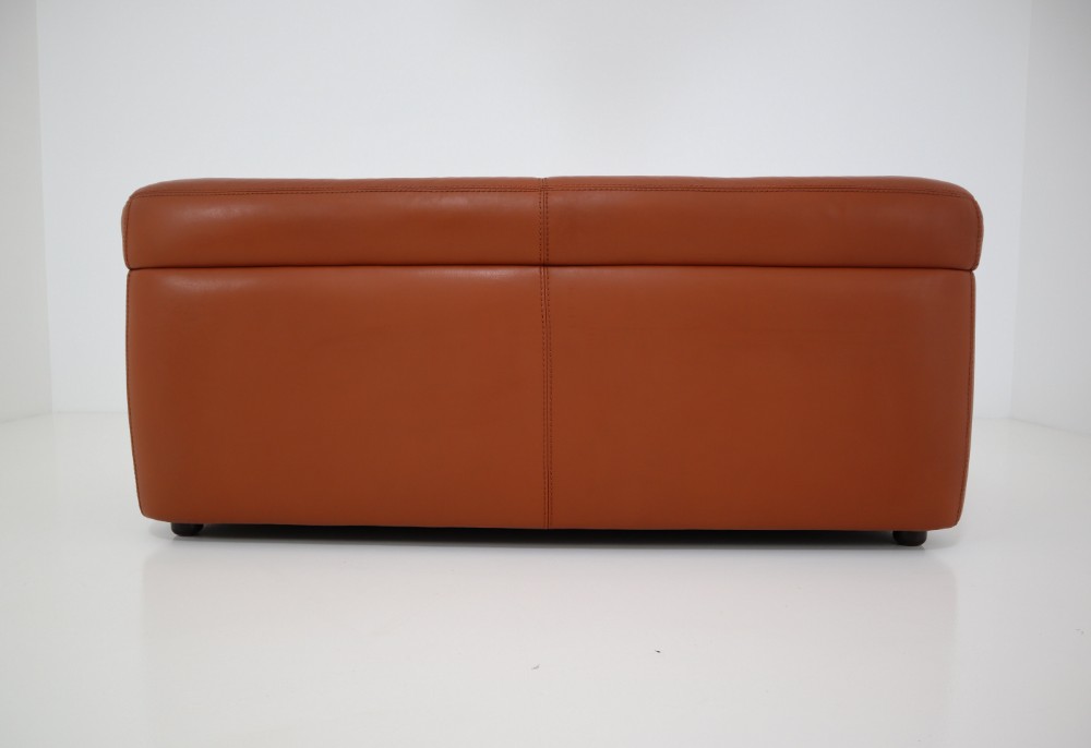1970s Durlet Cognac Buffalo Neck-Leather Sofa