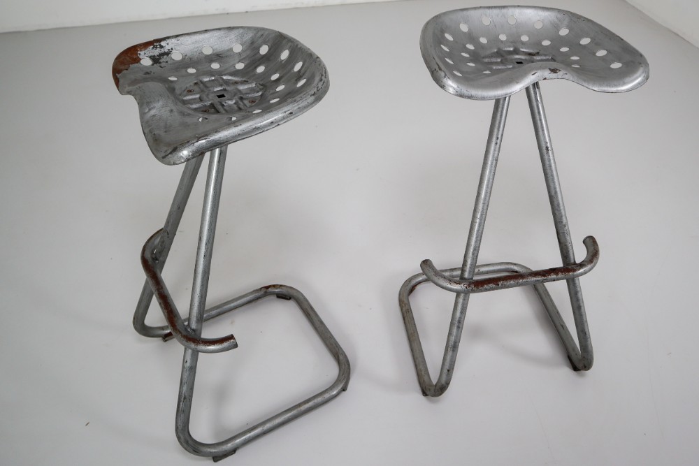19x Vintage Dutch Tractor Seating Barstools 1970s Late-20th century
