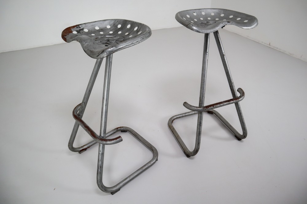 19x Vintage Dutch Tractor Seating Barstools 1970s Late-20th century