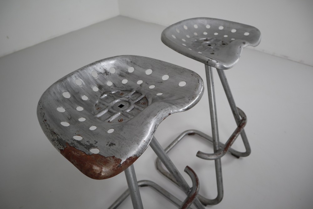 19x Vintage Dutch Tractor Seating Barstools 1970s Late-20th century