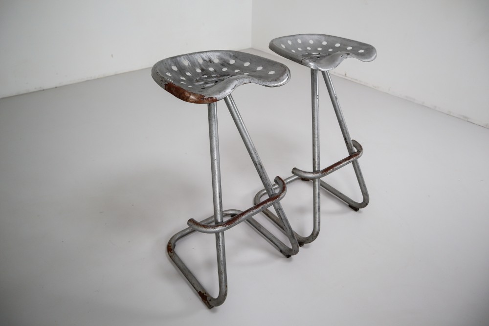 19x Vintage Dutch Tractor Seating Barstools 1970s Late-20th century