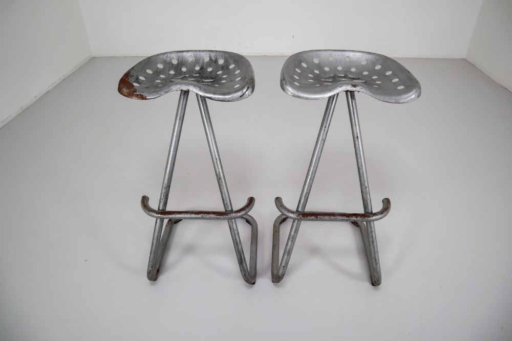 19x Vintage Dutch Tractor Seating Barstools 1970s Late-20th century