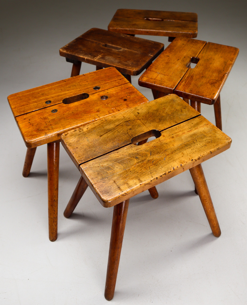 5 x Wooden stools from Casala Germany 1960s Mid-20th century
