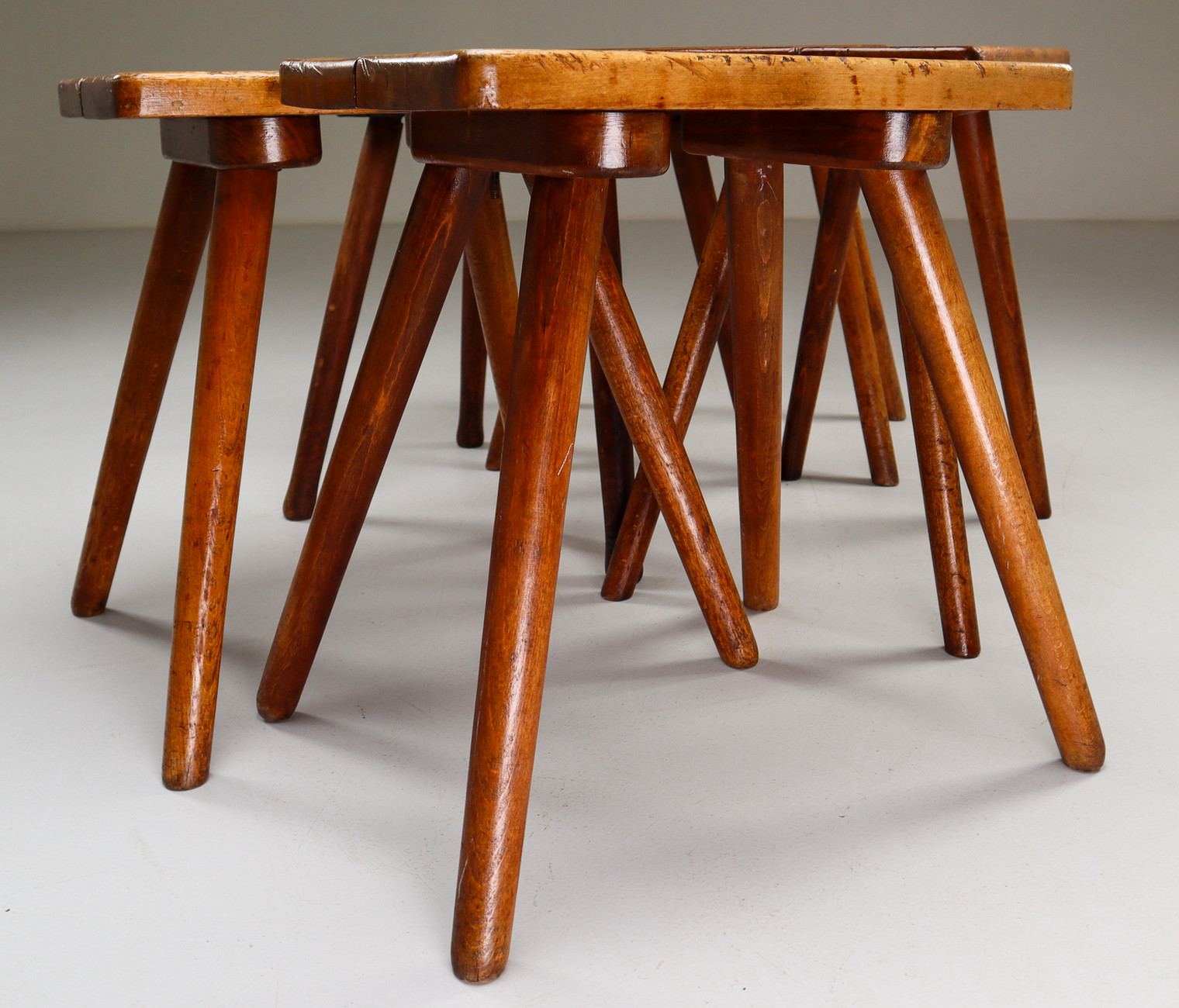 5 x Wooden stools from Casala Germany 1960s Mid-20th century