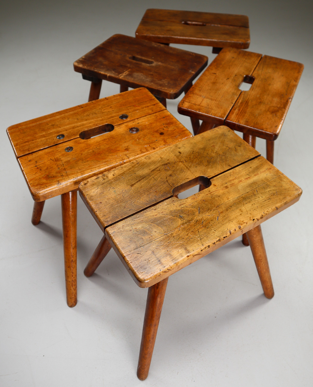 5 x Wooden stools from Casala Germany 1960s Mid-20th century
