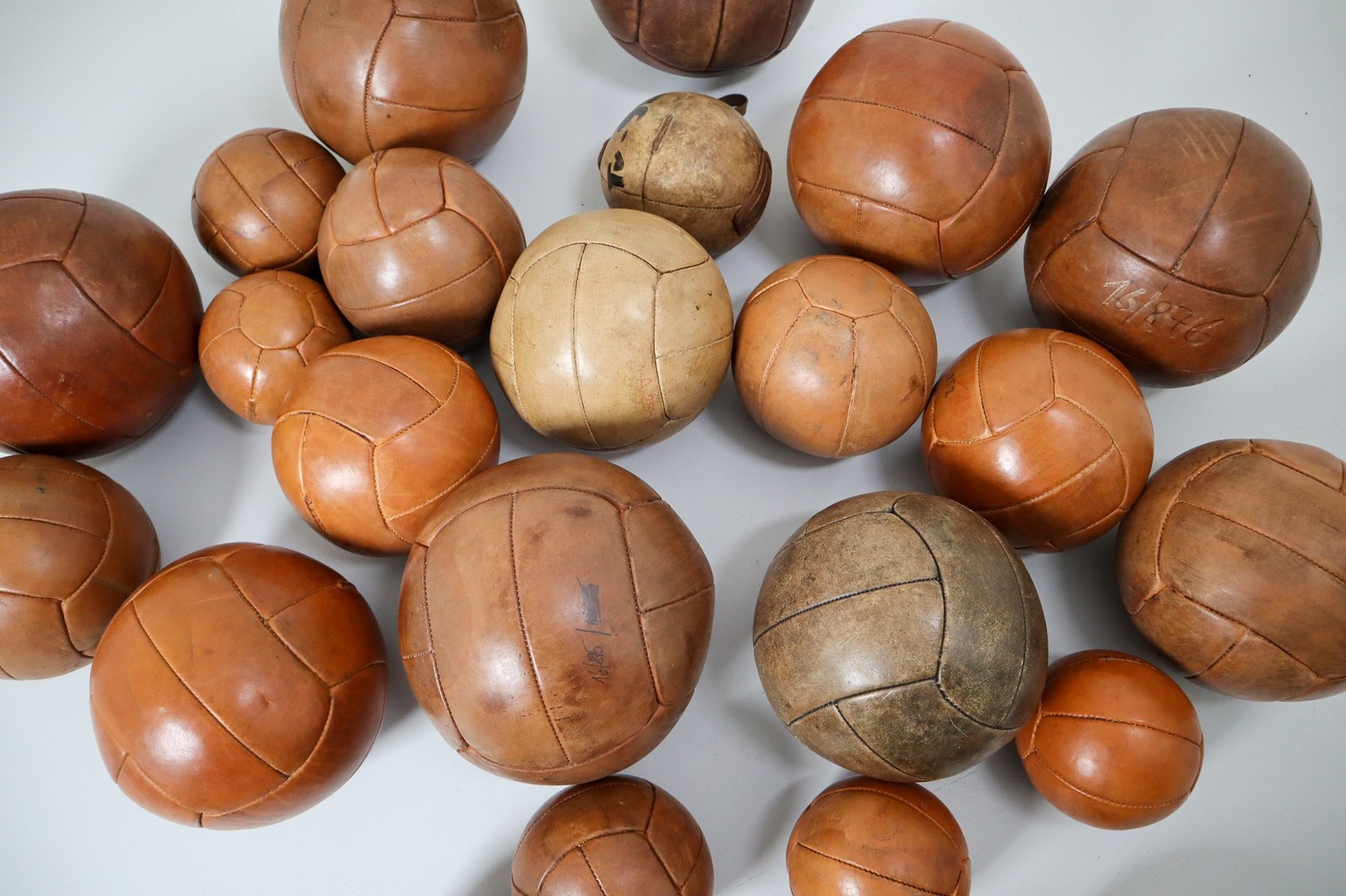 A set of 22 Leather Medical balls, Czech Republic 