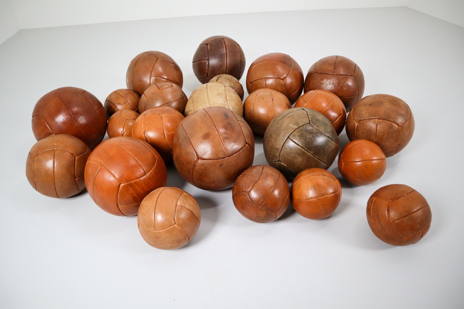 A set of 22 Leather Medical balls, Czech Republic 