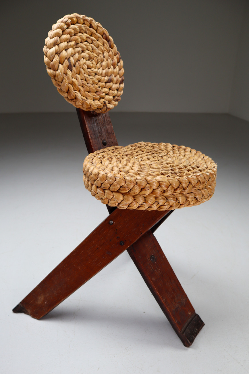 Adrian & Frida Audoux-Minet table, chair and stool, France 1960 Mid-20th century
