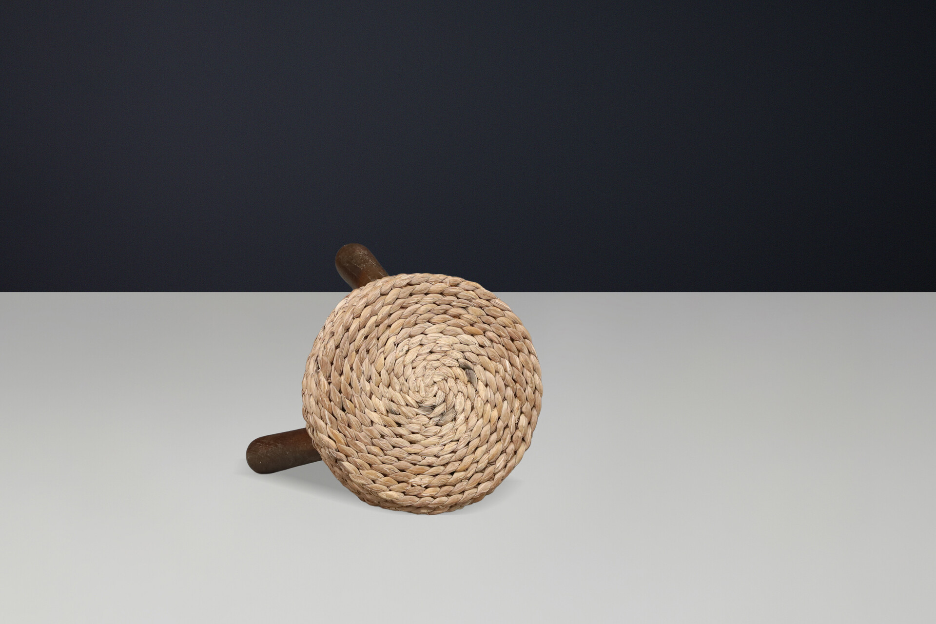 Adrien Audoux & Frida Minet Rope and Beech Stool, France 1950s Mid-20th century