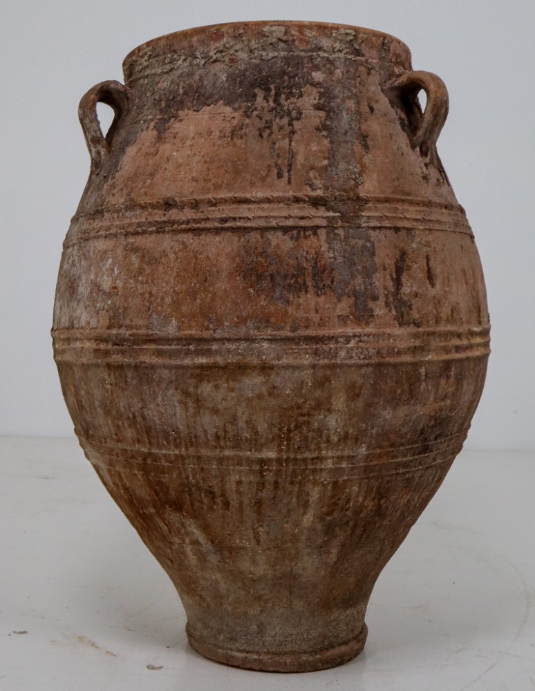 Amazing Big-Size Greek Patinated Terracotta Jar from the Late 19th Century