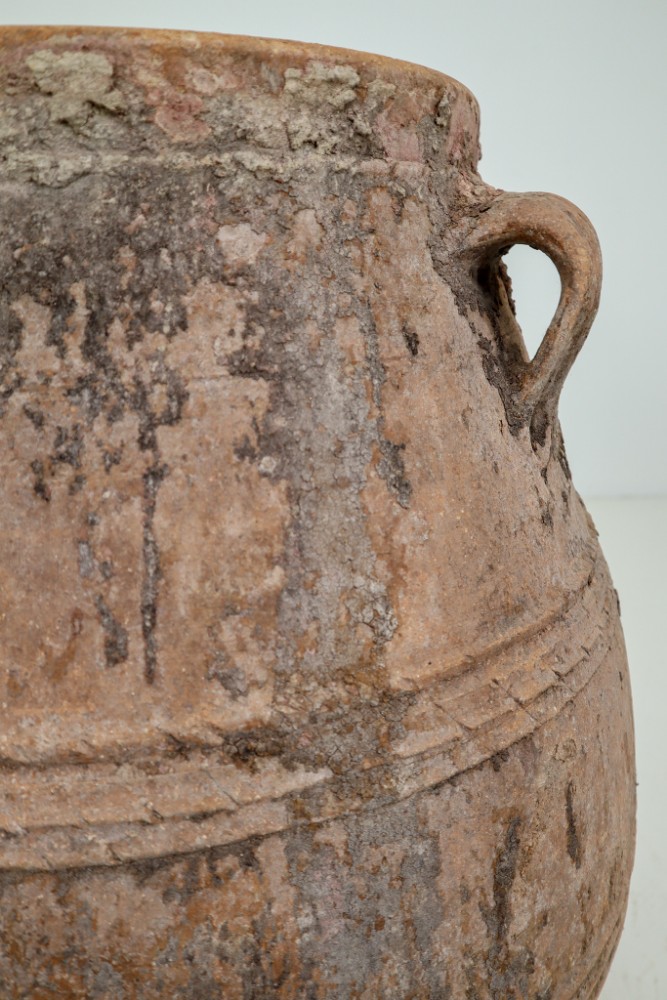 Amazing Big-Size Greek Patinated Terracotta Jar from the Late 19th Century