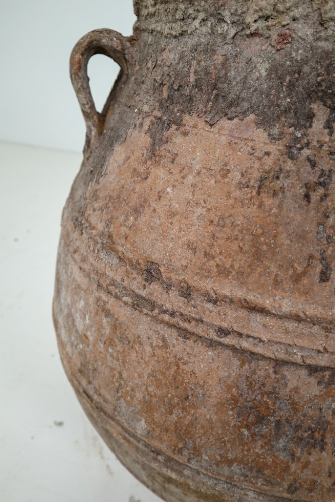 Amazing Big-Size Greek Patinated Terracotta Jar from the Late 19th Century