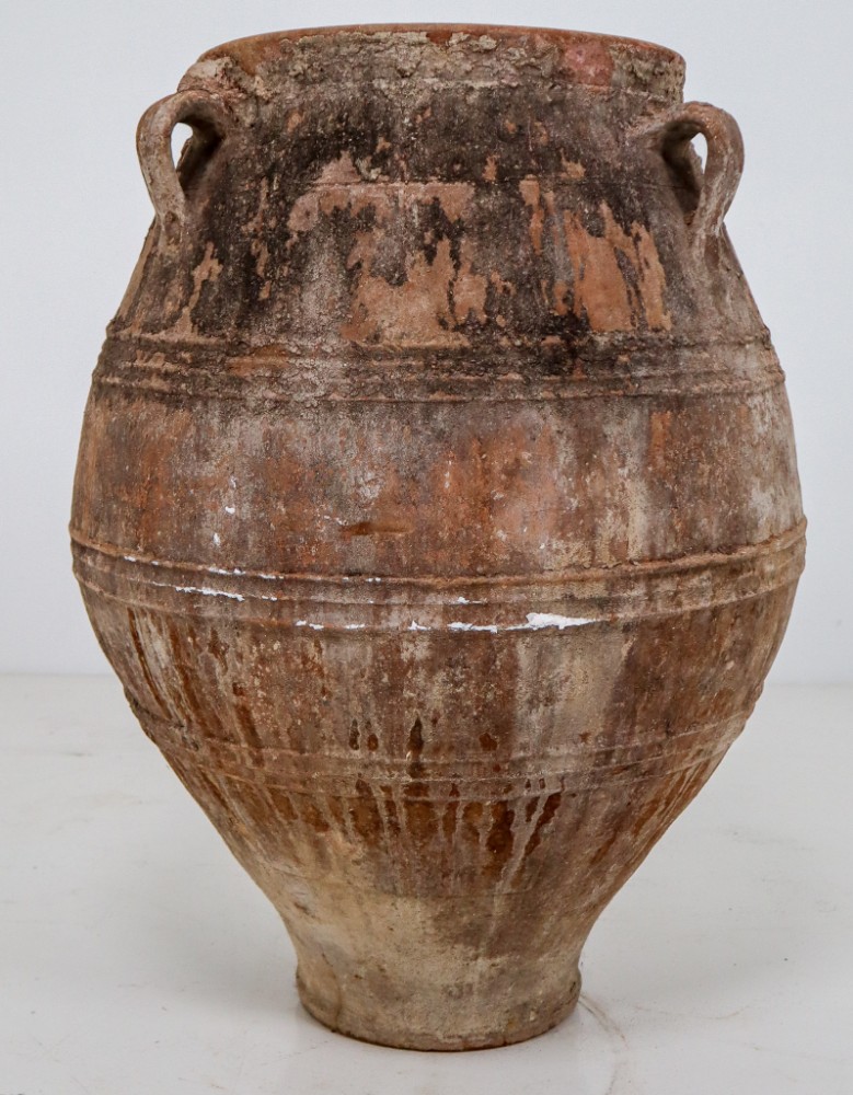 Amazing Big-Size Greek Patinated Terracotta Jar from the Late 19th Century
