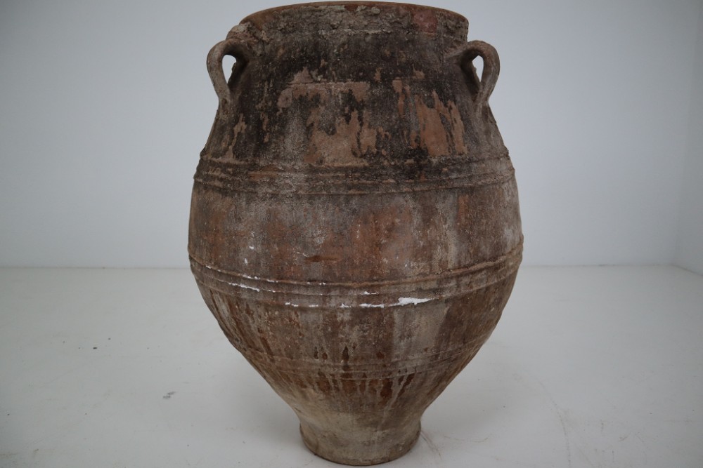 Amazing Big-Size Greek Patinated Terracotta Jar from the Late 19th Century