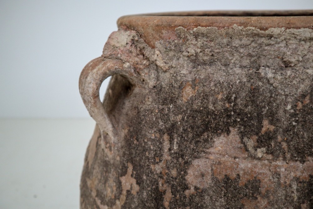 Amazing Big-Size Greek Patinated Terracotta Jar from the Late 19th Century