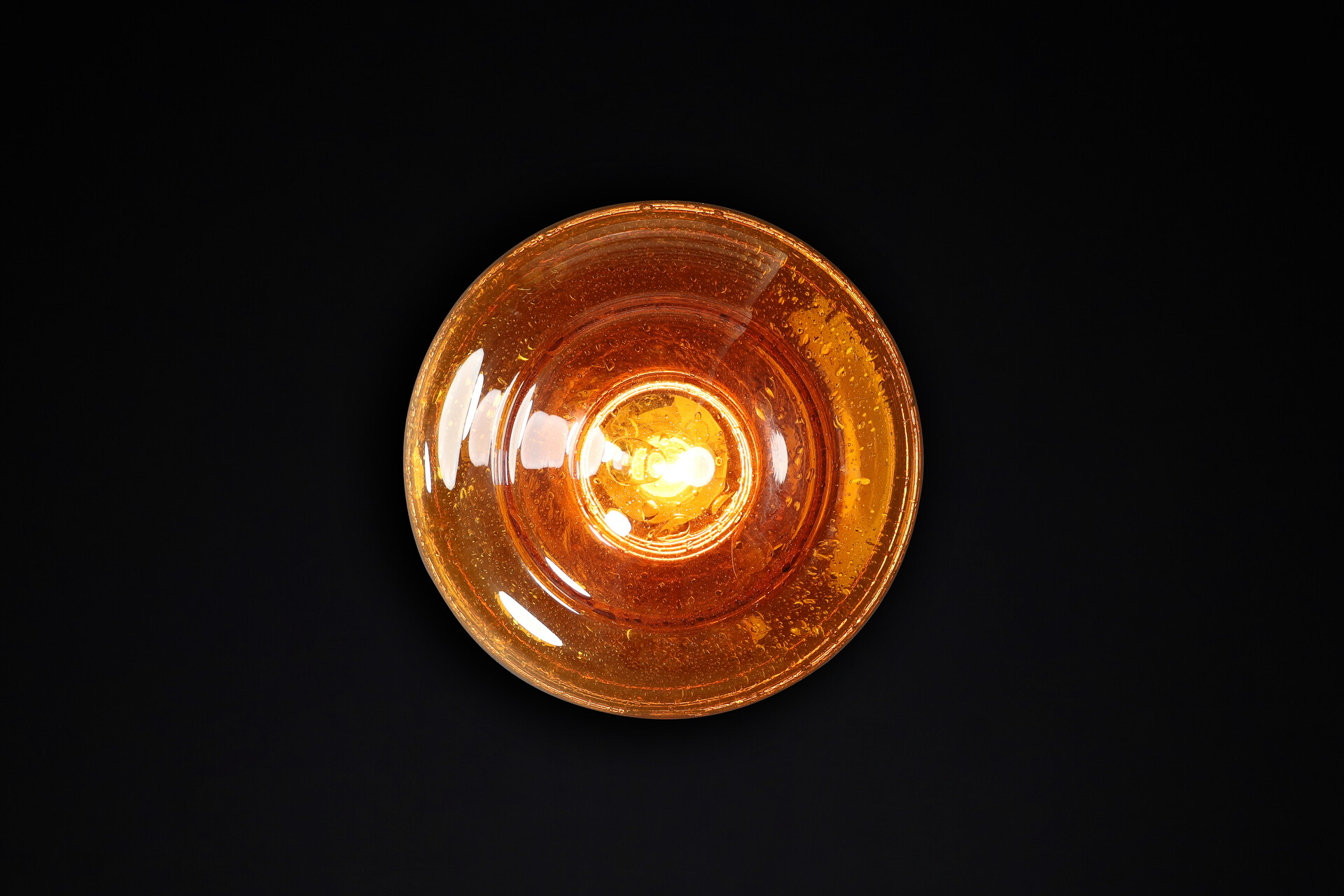 Amber Murano Glass Flush Mount or Wall Light, Italy, 1960s – Hand-Blown Mid-20th century