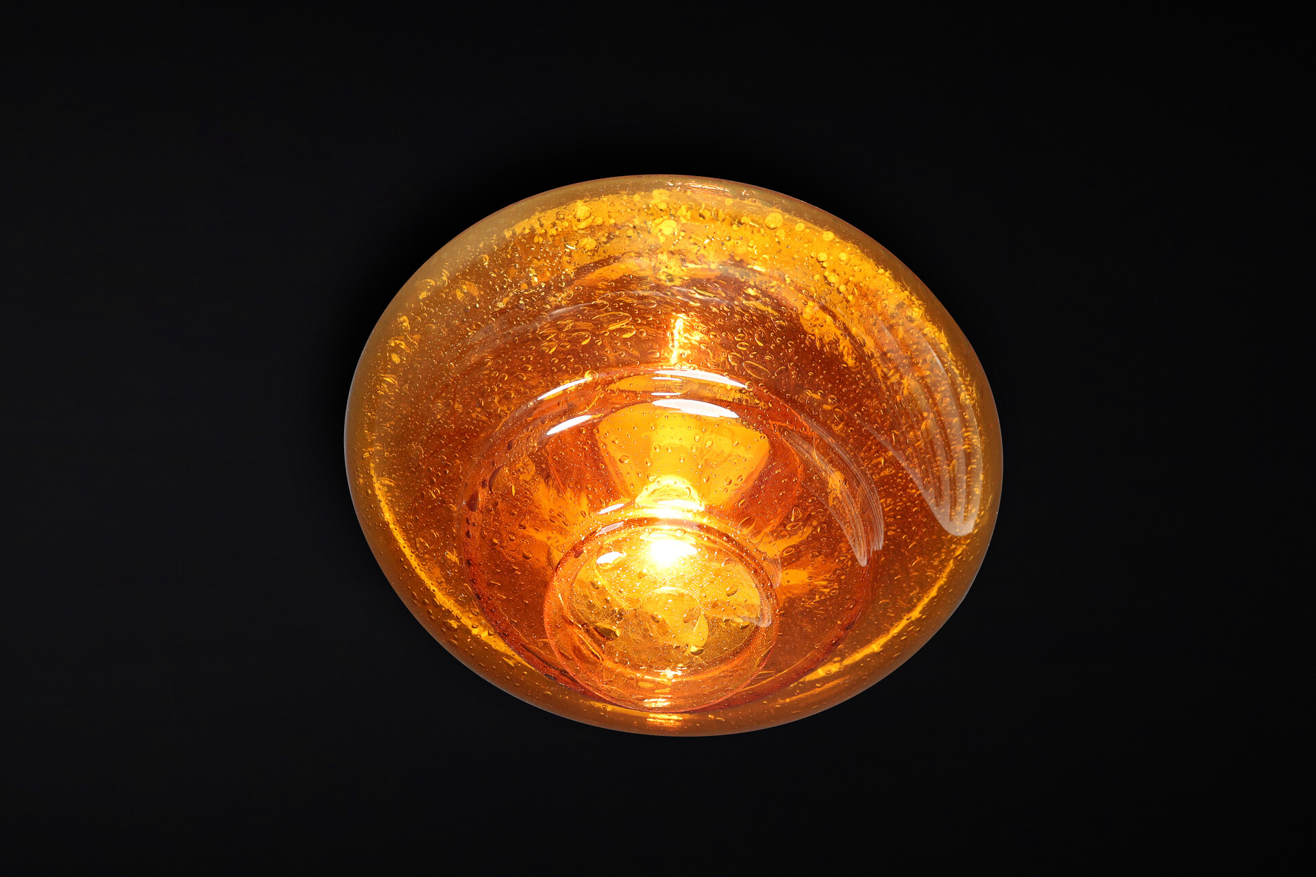 Amber Murano Glass Flush Mount or Wall Light, Italy, 1960s – Hand-Blown Mid-20th century