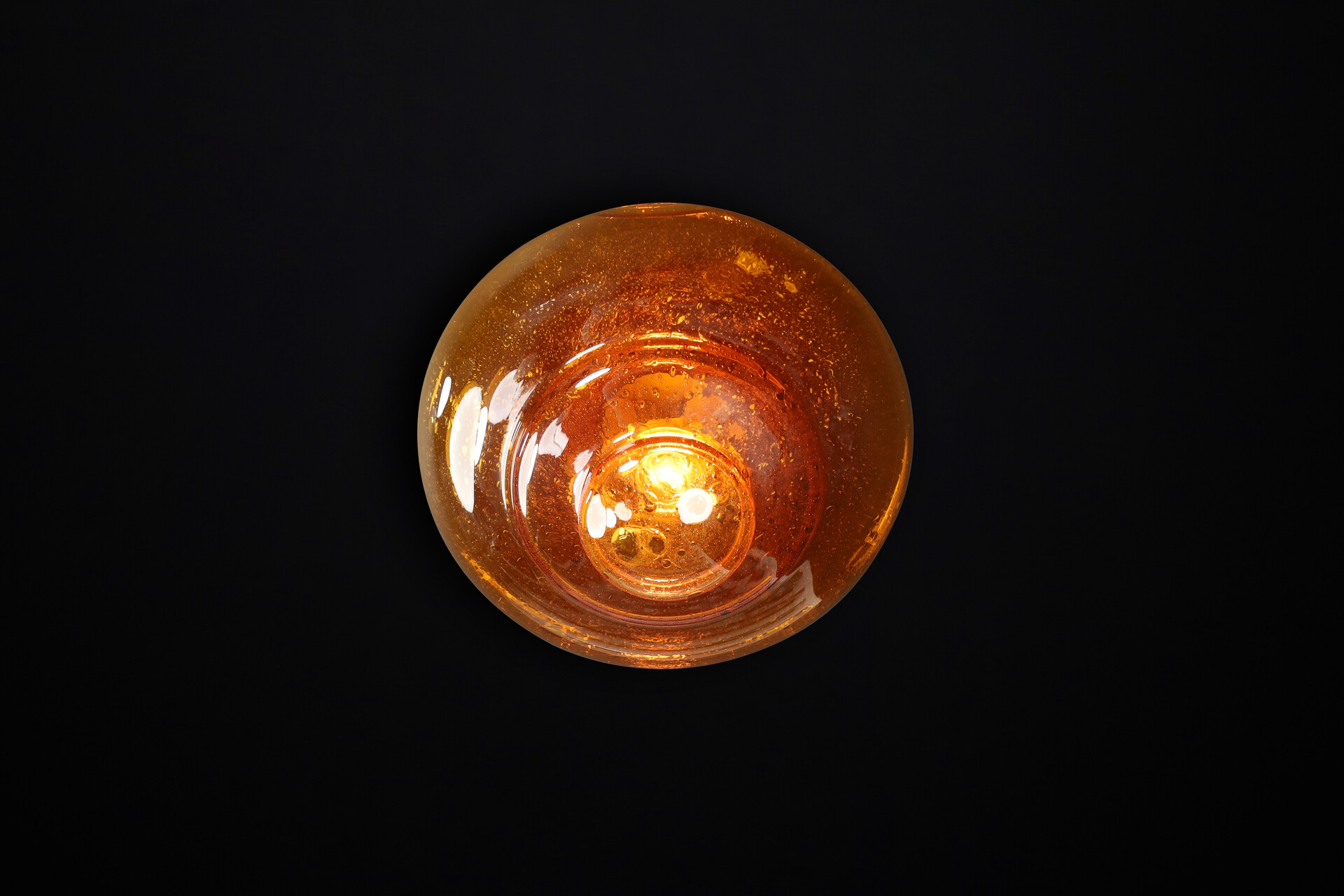 Amber Murano Glass Flush Mount or Wall Light, Italy, 1960s – Hand-Blown Mid-20th century