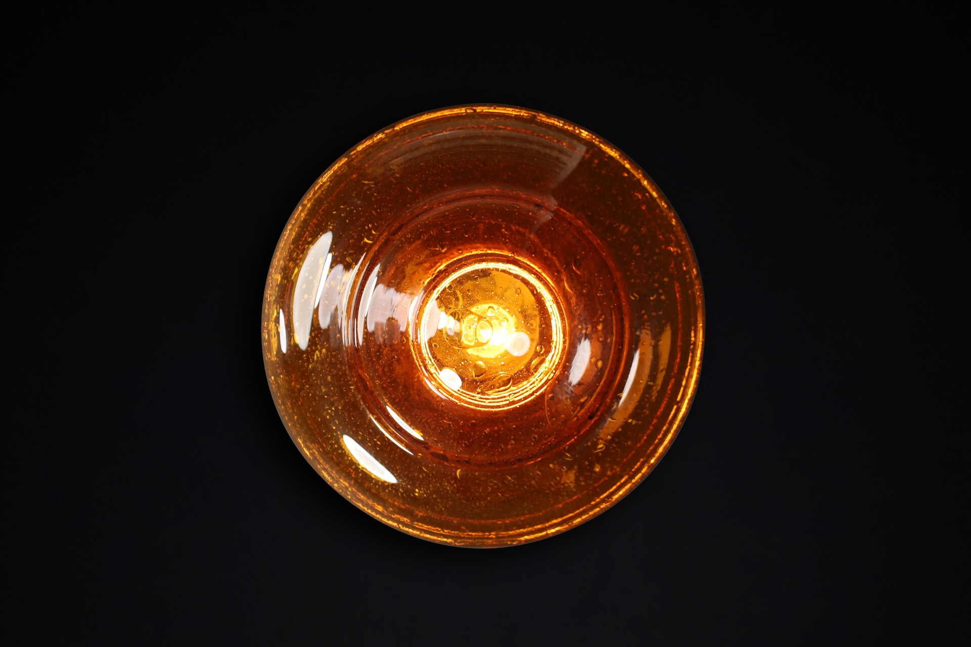 Amber Murano Glass Flush Mount or Wall Light, Italy, 1960s – Hand-Blown Mid-20th century