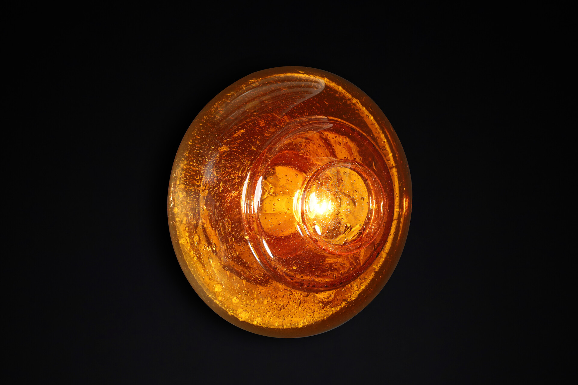 Amber Murano Glass Flush Mount or Wall Light, Italy, 1960s – Hand-Blown Mid-20th century