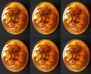 Amber Murano Glass Flush Mount or Wall Light, Italy, 1960s – Hand-Blown Mid-20th century
