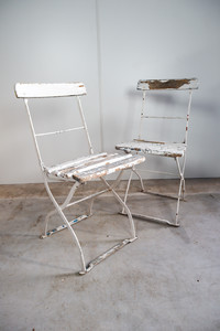 Antique 50 White Vintage Garden Chair, 1930 Germany Early-20th century