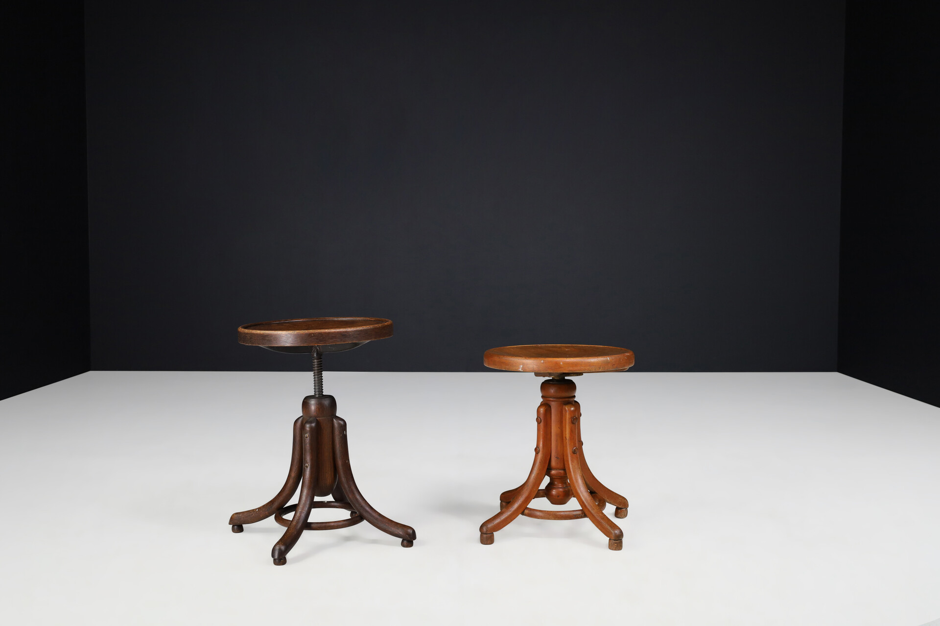 Antique Adjustable tabouret stools by Thonet, Austria 1910 20th century