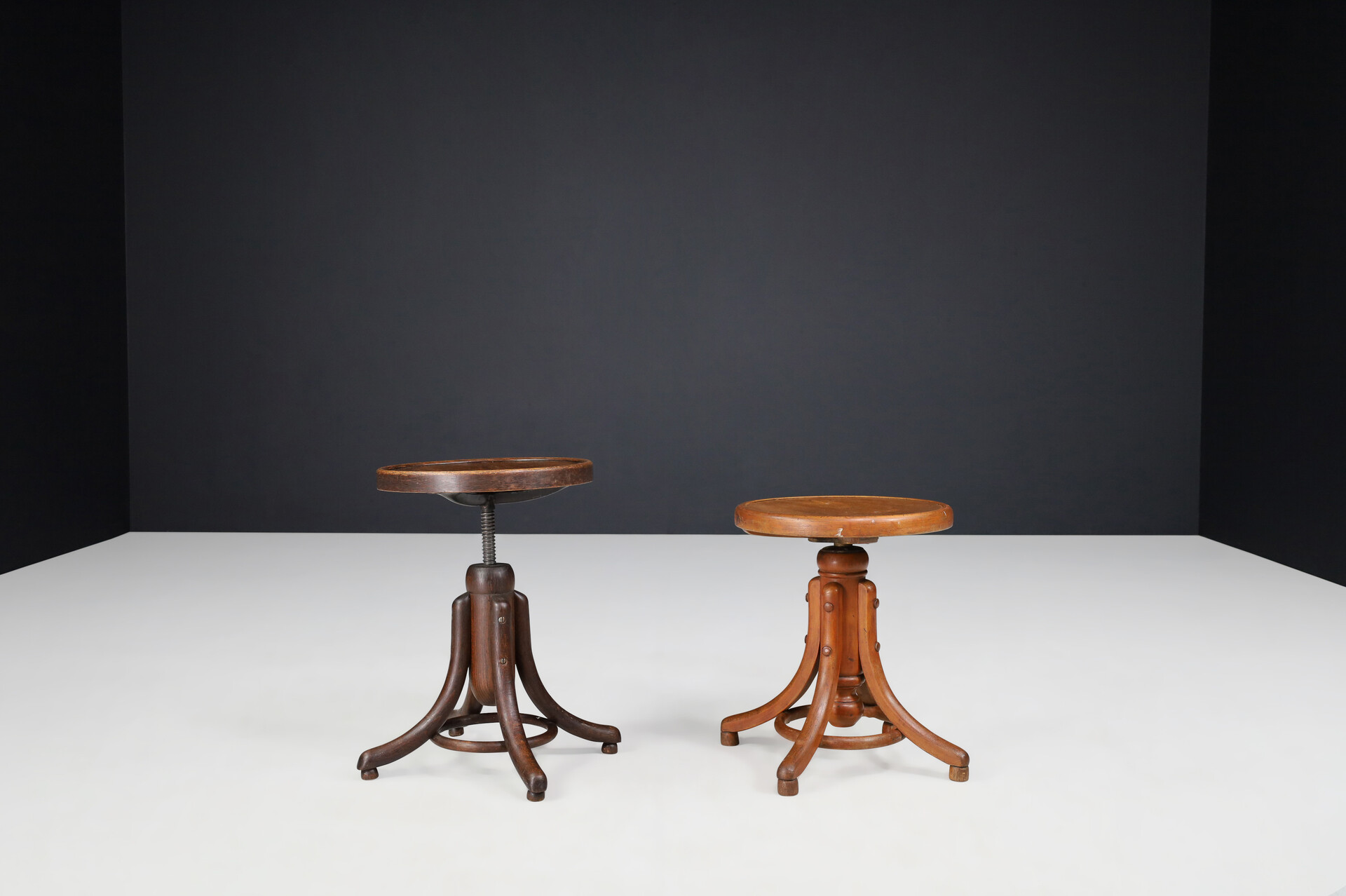 Antique Adjustable tabouret stools by Thonet, Austria 1910 20th century