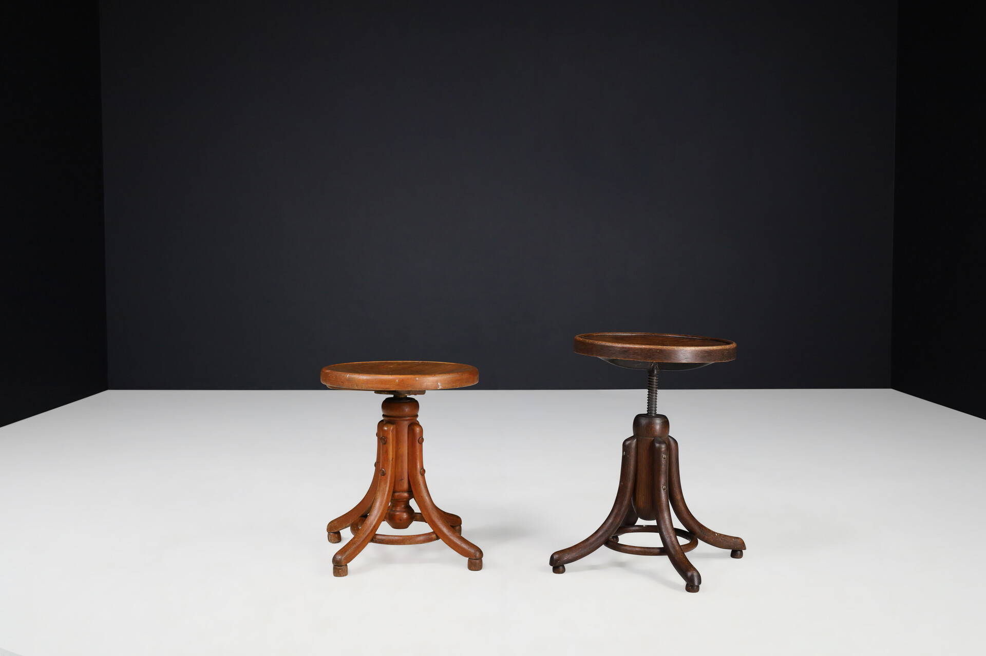Antique Adjustable tabouret stools by Thonet, Austria 1910 20th century
