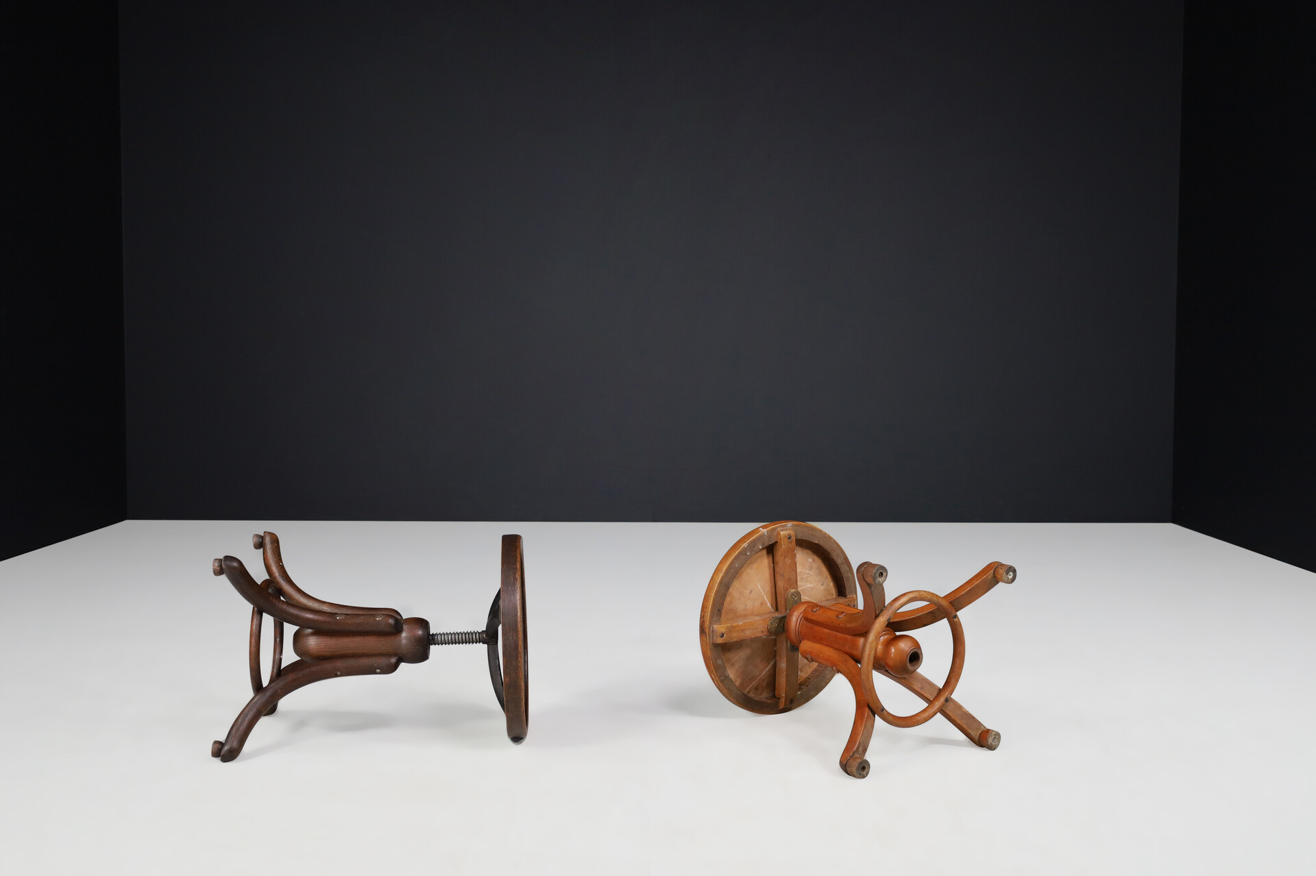 Antique Adjustable tabouret stools by Thonet, Austria 1910 20th century