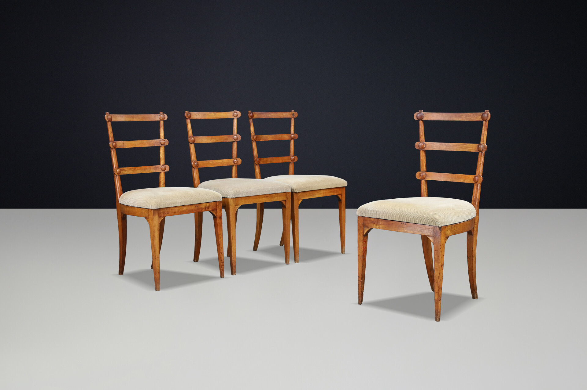 Antique Ash Biedermeier Chairs with upholstered seats , Vienna 1820s Early-18th century