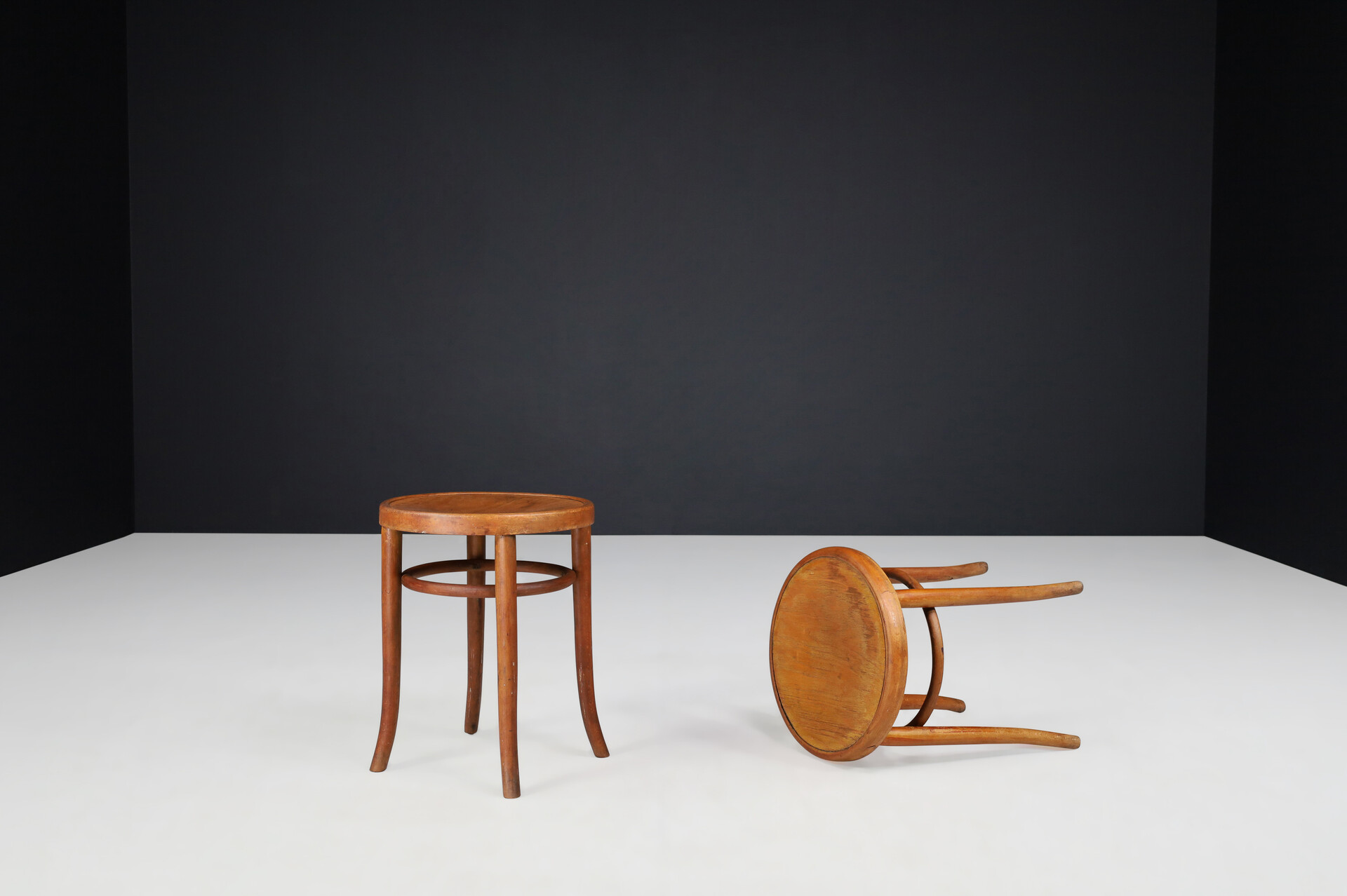 Antique Bentwood and plywood tabourets By Thonet, Austria 1910s 20th century