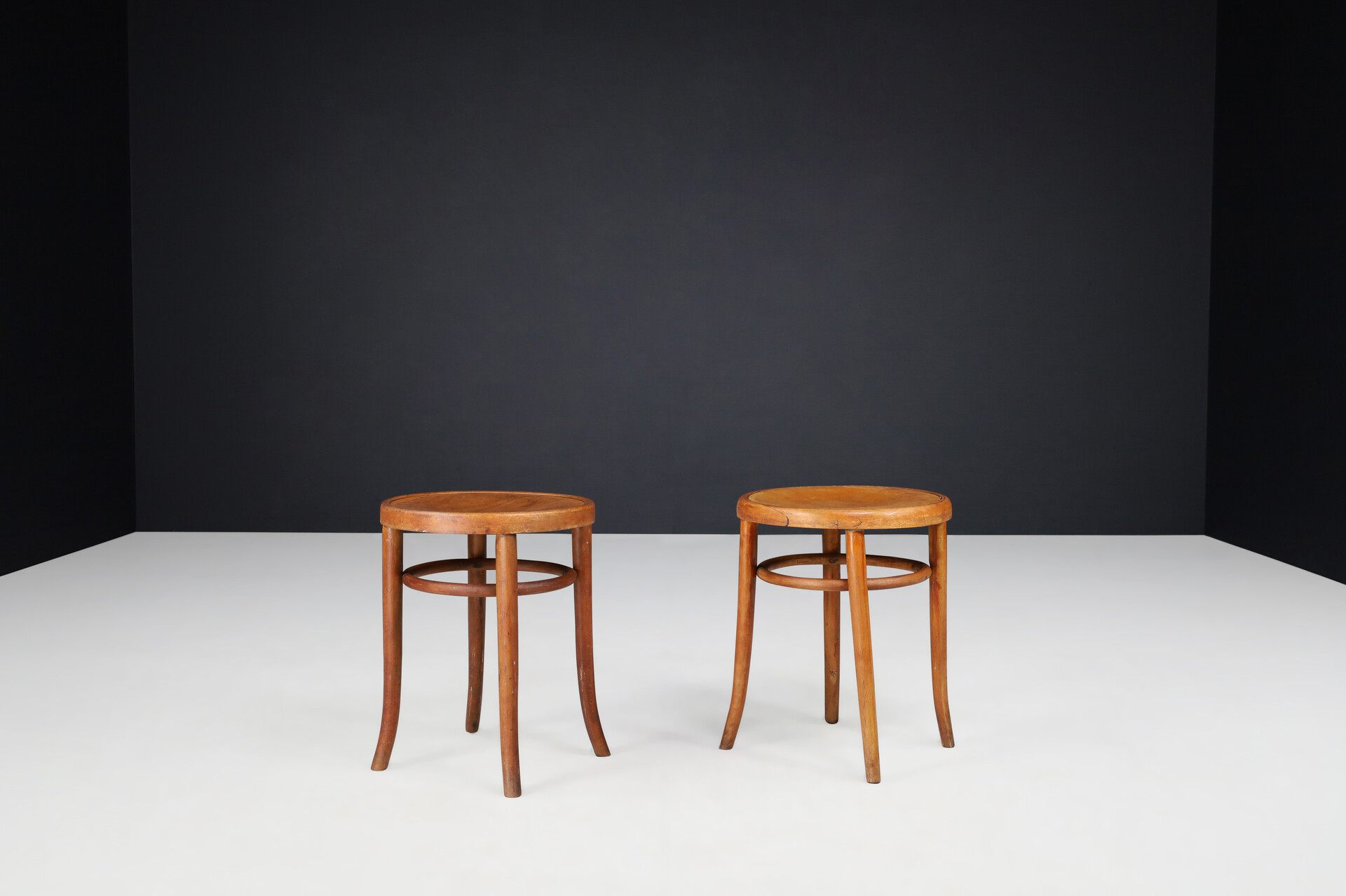 Antique Bentwood and plywood tabourets By Thonet, Austria 1910s 20th century
