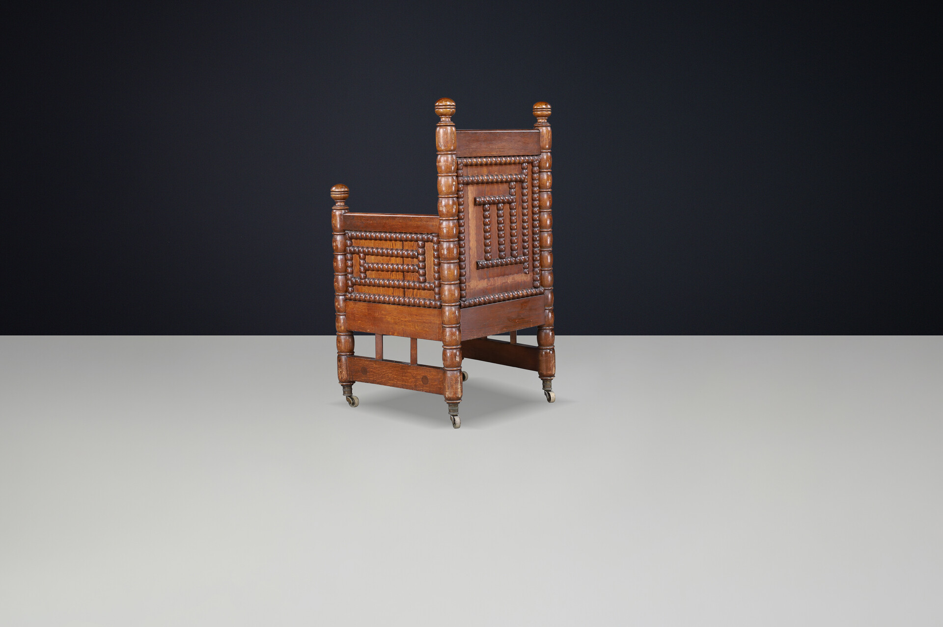 Antique Moorish Revival Armchair with Original Tapestry France 1900 Late-19th century