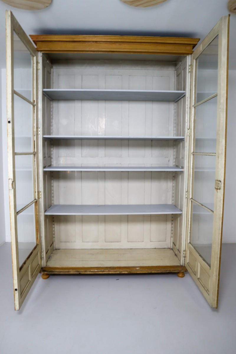 Antique Pine GRAND DISPLAY CABINET FROM UNIVERSITY VIENNA 1870 Late-19th century