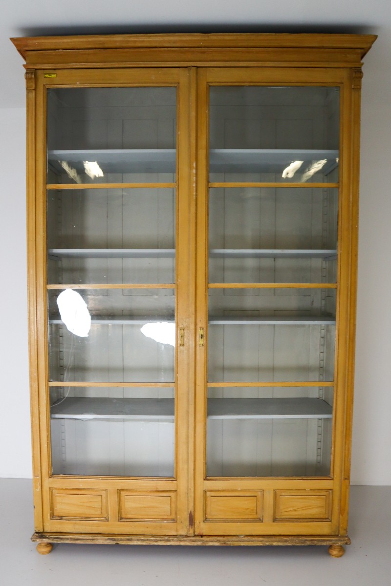 Antique Pine GRAND DISPLAY CABINET FROM UNIVERSITY VIENNA 1870 Late-19th century