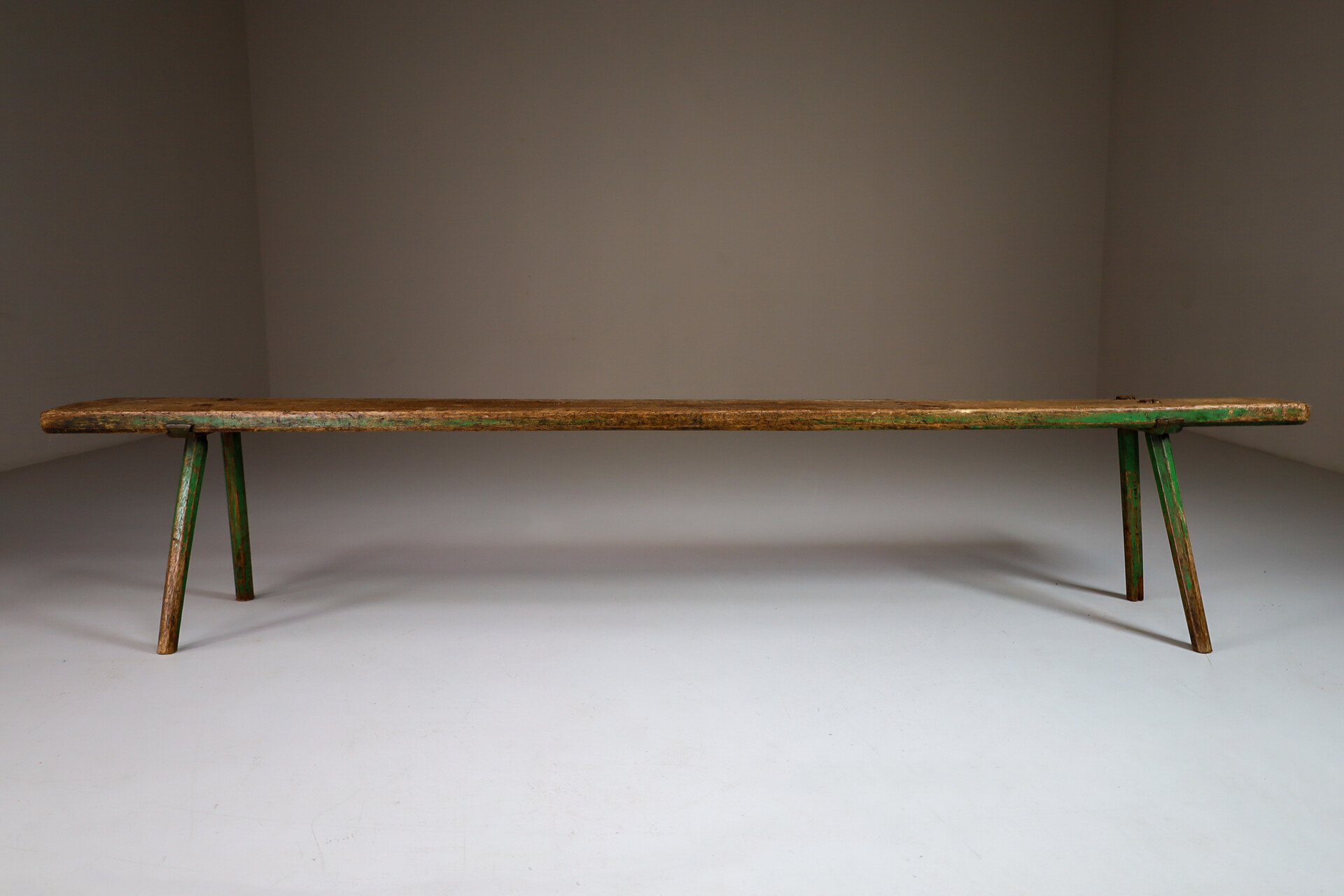 Antique Primitive wooden bench,Italy 1920s Early-20th century